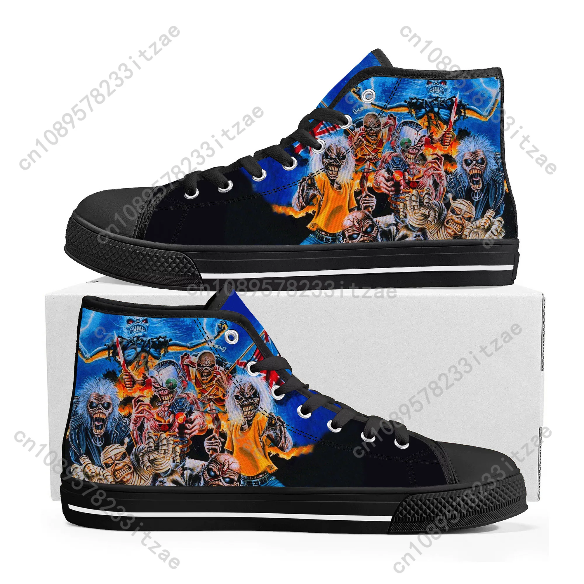 Maidens Heavy Metal Rock Band Singer Music Iron High Top Sneakers Mens Womens Teenager Canvas Sneaker Casual Custom Made Shoes