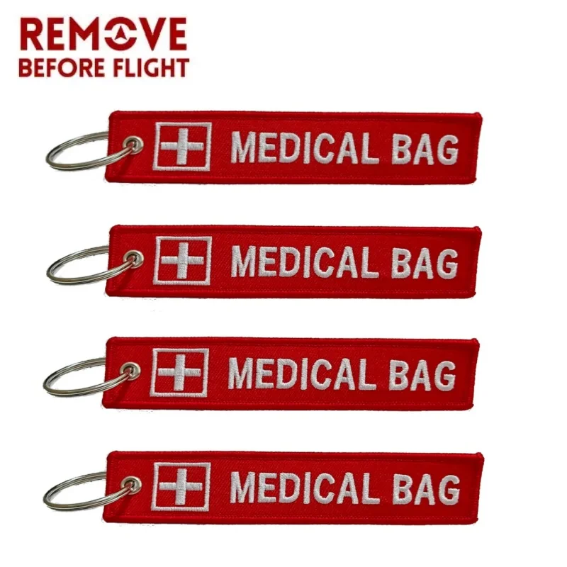 Medical Bag Embroidery Keychain Key Fobs For Motorcycles Cars Tags Key Ring Accessories Jewelry Chaveiro Gifts 2PCS 3PCS 4PCS