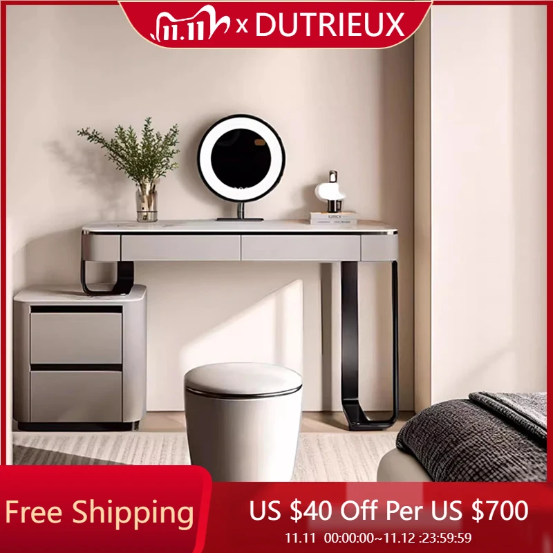 

Modern Living Room Vanity Table Bedside Makeup Mirror Drawers Dressing Table Women Wood Mesa De Maquillaje Postmodern Furniture