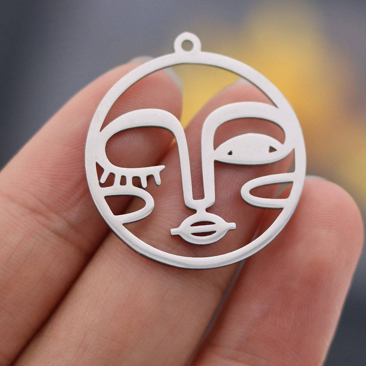 3pcs DIY Vintage Earrings Flower Leaf Picasso Abstract Art Lady Face Stainless Steel Pendant Charms for Jewelry Making Bracelets