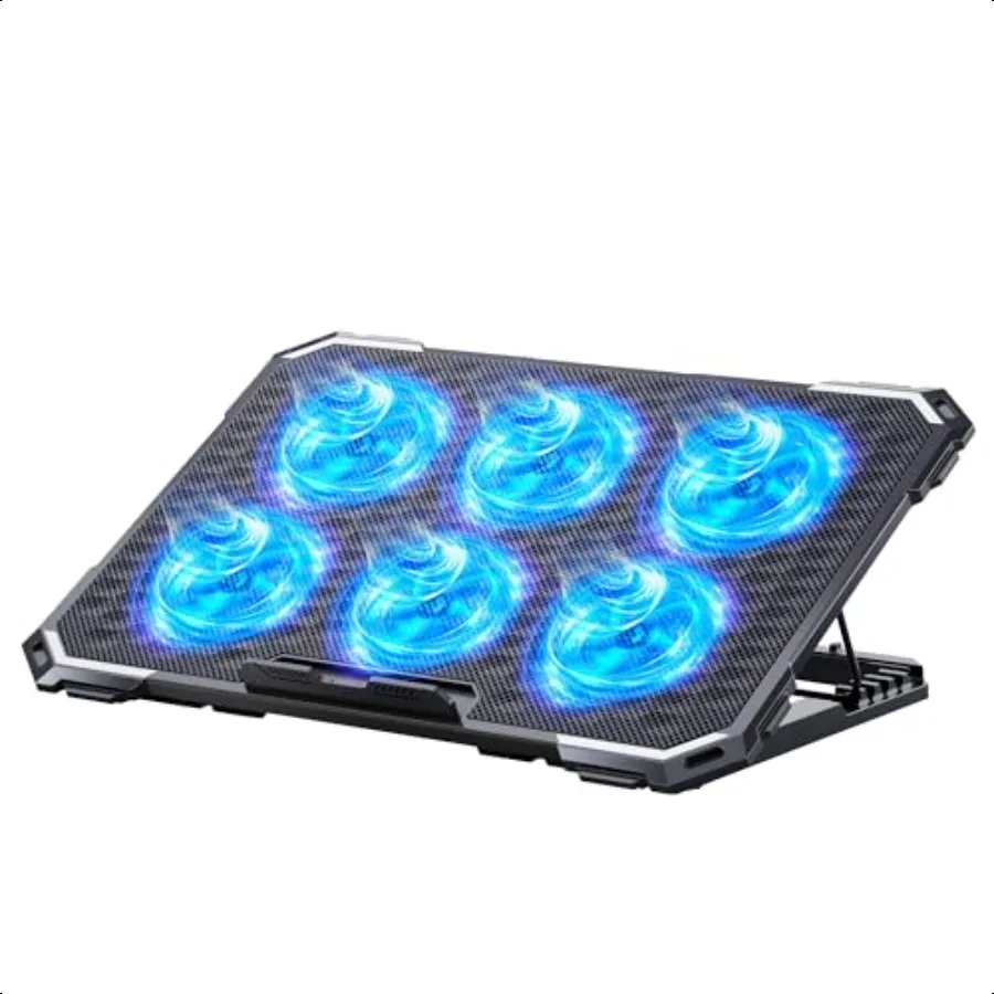 

Laptop Cooling Pad with 6 Cooling Fans Cooling Pad for Laptop Fan 1315.6 Inch Laptop Cooler Stand with 6 Height Adjustable Note