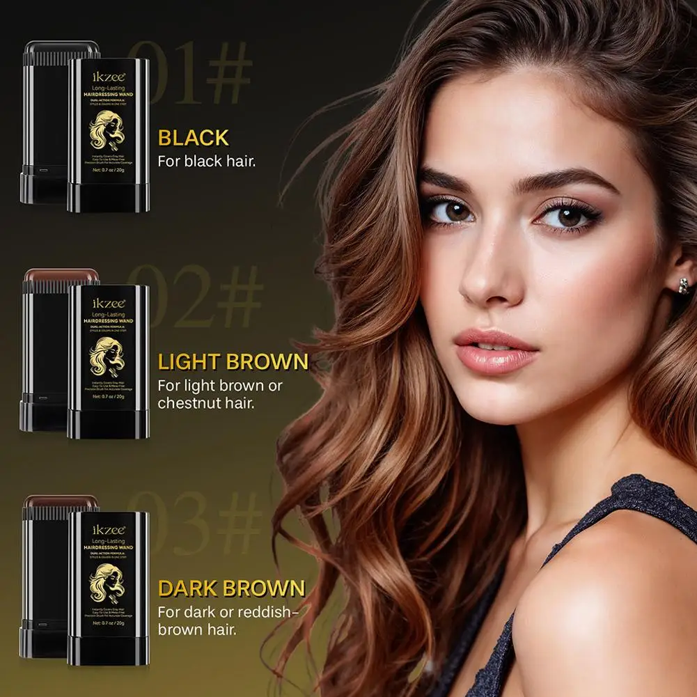 جديد 3 ألوان عصا الشعر، قطعة أثرية لتغطية الشعر الرمادي لا تساقط اللون المتاح صبغة شعر عصا جذور الشعر صبغ الشعر واللون