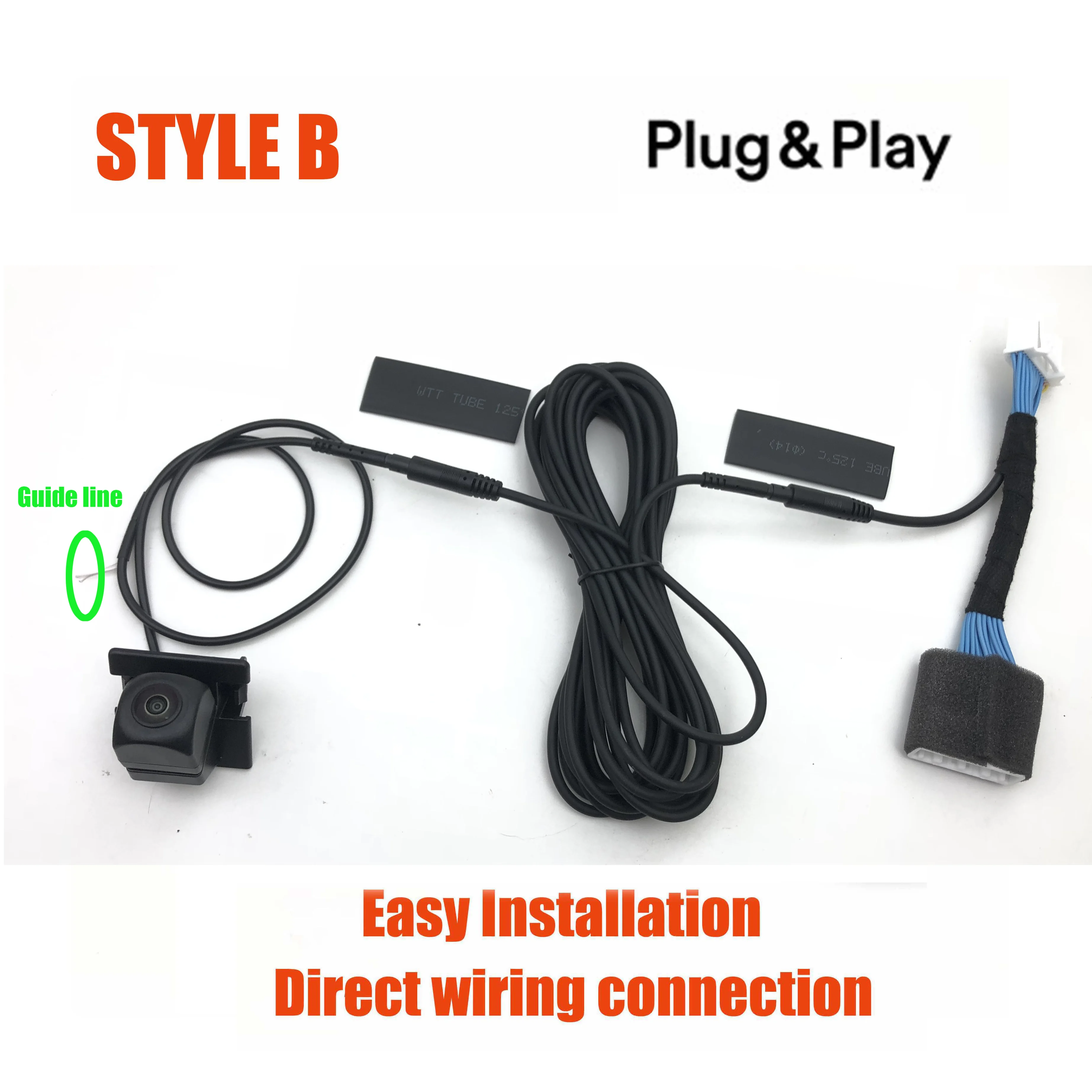 VKAUTO Voor Mazda 2 Demio DJ Hatch 2015 ~ 2025 Fish Eye Achteruitrijcamera Werken Met oem Stereo Backup Achteruit Inparkeren Camera Adapter