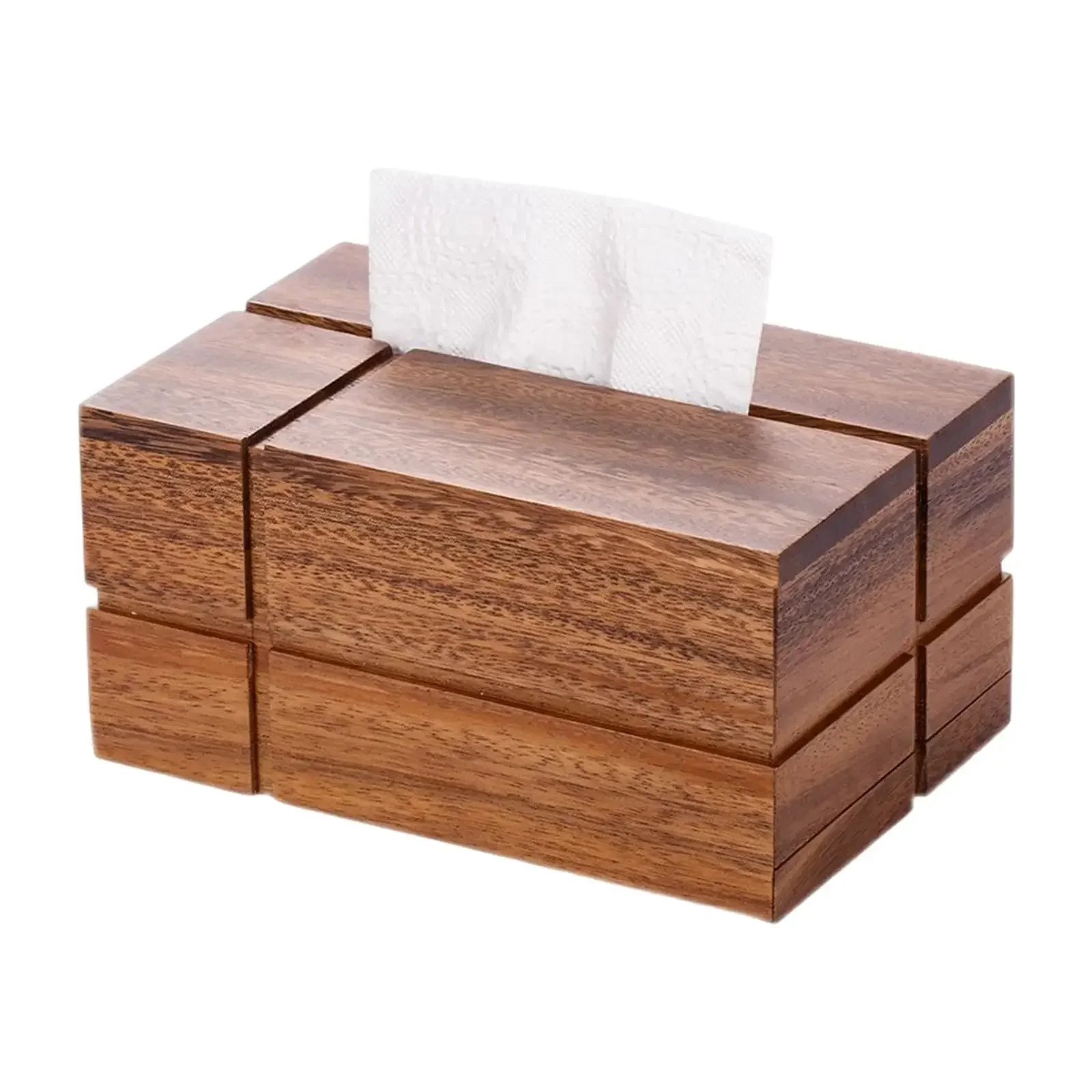 

Wood Tissue Box Crafts Rectangle Durable Paper Holder Tissue Holder for Desks Living Room Hotel Restaurant Ornament