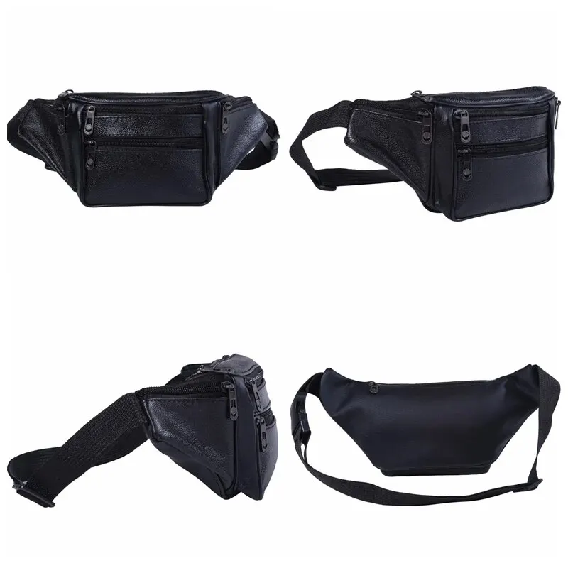 Men\'s Waist Bag Wear-resistant Leather Fanny Pack Phone Chest Bags for Male Travel Sports Shoulder Messenger Small Bags