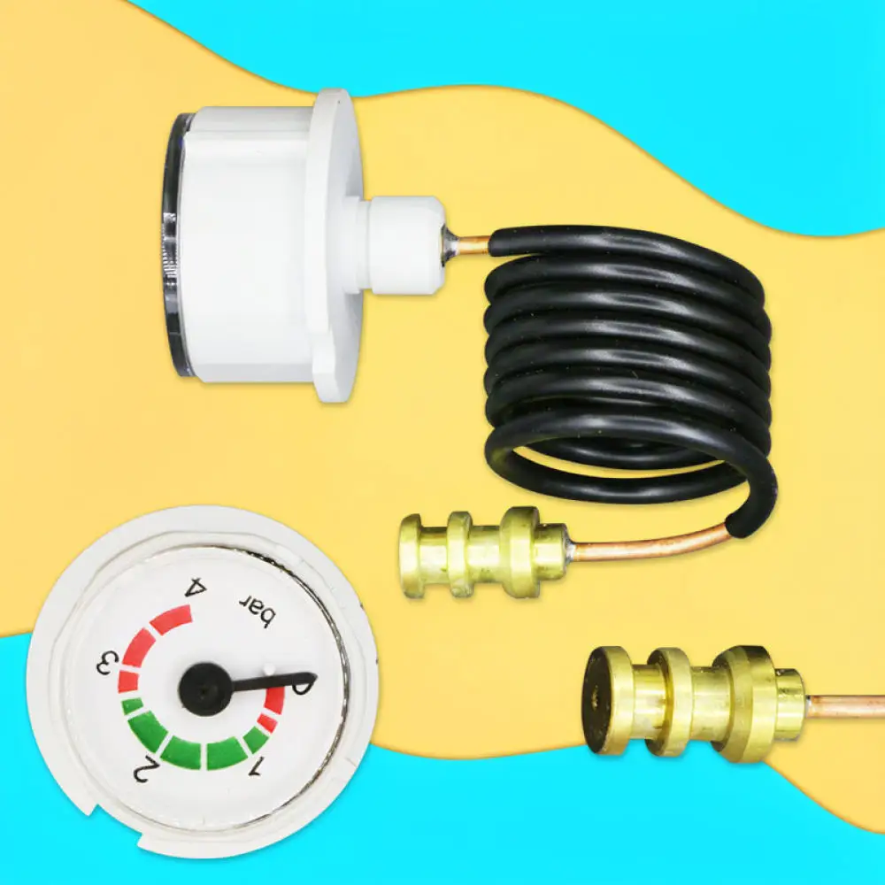 Replacement Pressure Gauge For Boiler Heating System 4BAR Water Meter Capillary Connection Accessory