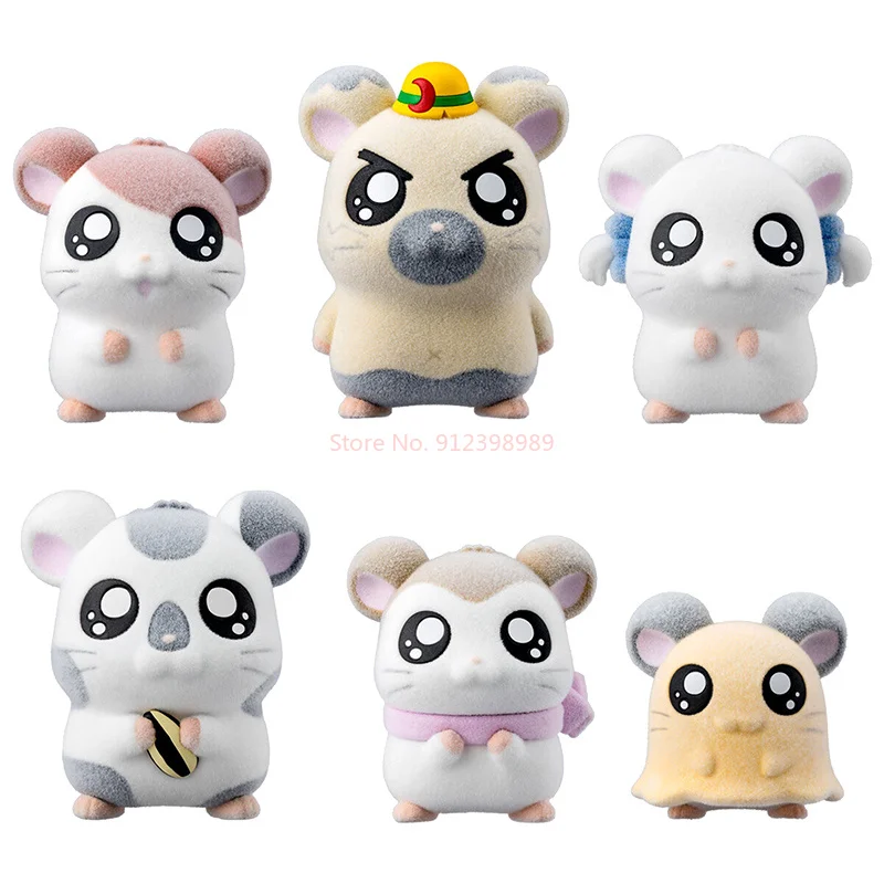 Bandai Hamtaro Ornaments Hamster Collection Ornament Gifts Figure Model Kawaii 6PCS Toys
