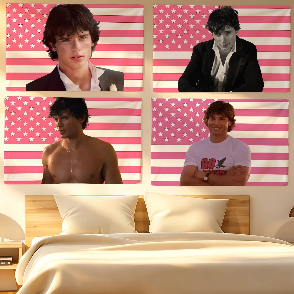 Actor T-Tom W-Welling Flag For Sports Matches Halloween Games Parade Rally Holiday Festival Backyard Balcony Club Bar Decor