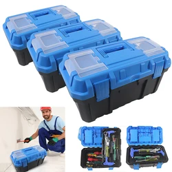 Plastic Tool Box Electrician Work Empty Toolbox Large-capacity Portable Tool Organizer Shockproof Toolbox Organizer Double Layer