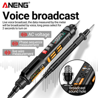 ANENG A3009 NCV Multimeter Pen 6000 Counts Smart Voice Broadcast Multimeter Auto-Ranging for Labo/Hospital/Radio Consultant/Home