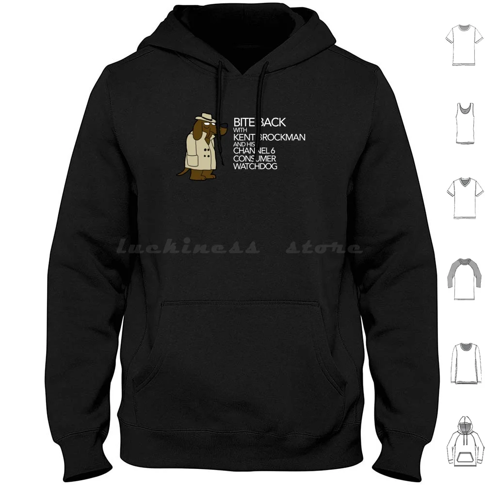 Bite Back With Kent Brockman Hoodie Cotton Long Sleeve Bite Back With Kent Brockman Eye On Springfield Mcgruff The