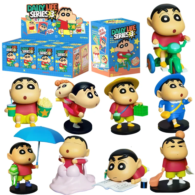 8PCS Crayon Shin-chan Anime Blind box Daily Series3 Anime Doll Action Figure Model Collection Toys Handmade Ornament XMAS Gift