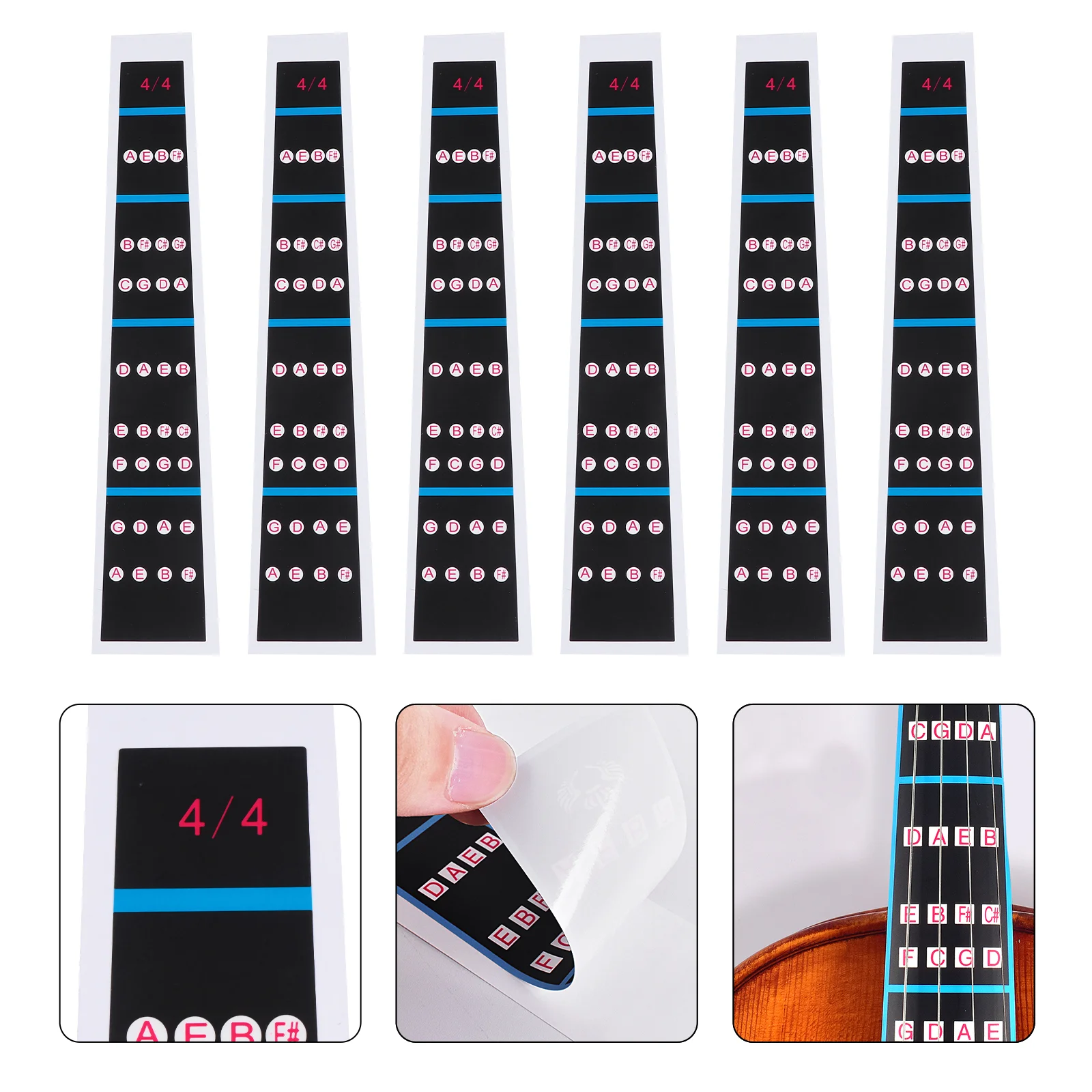 10 Sheets Violin Intonation Stickers Fretboard Marker Finger Decals Applique Pvc Child