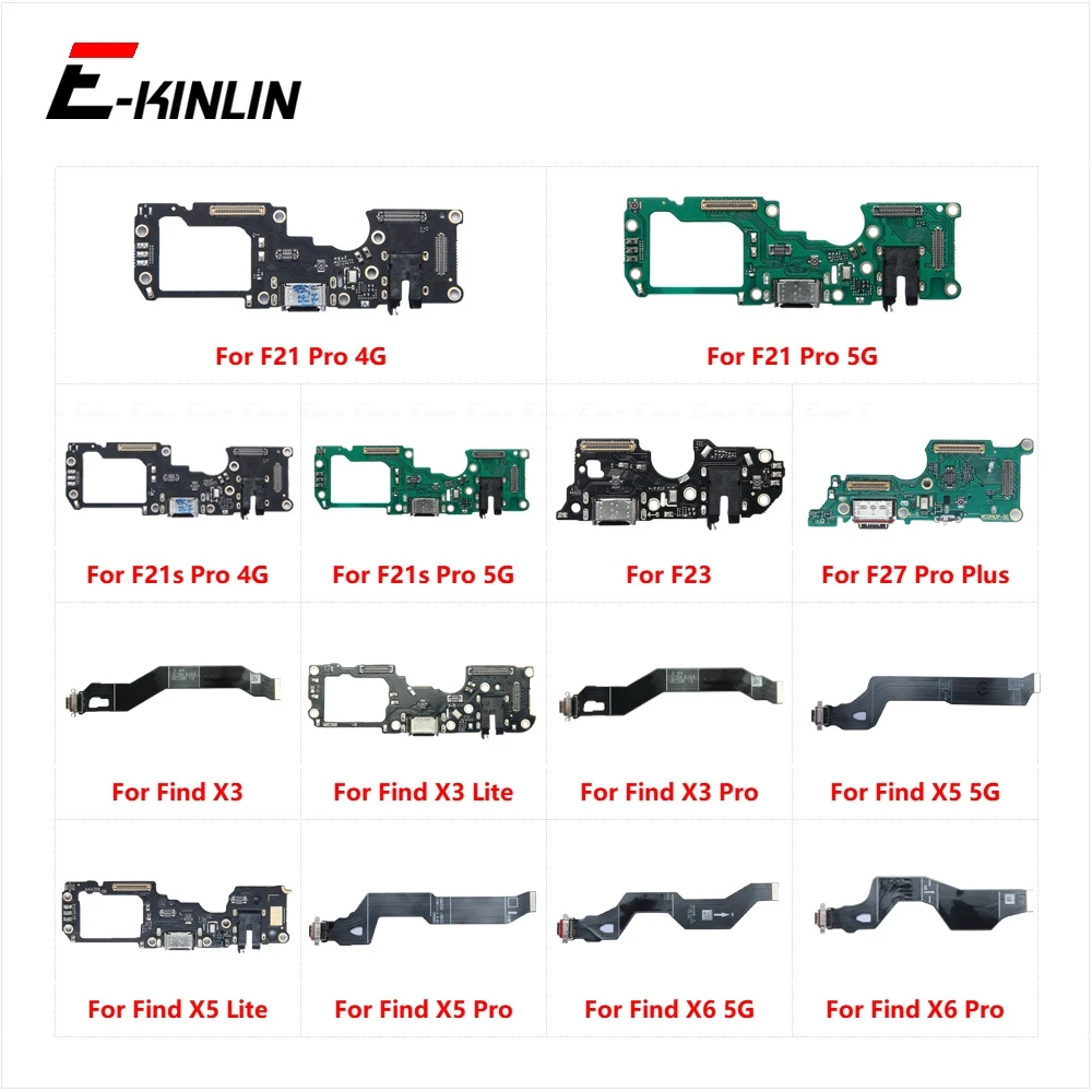 Power Charger Dock USB Charging Port Plug Board Mic Flex Cable For OPPO F21 F21s F23 F27 Find X3 Lite X5 X6 Pro Plus 4G 5G
