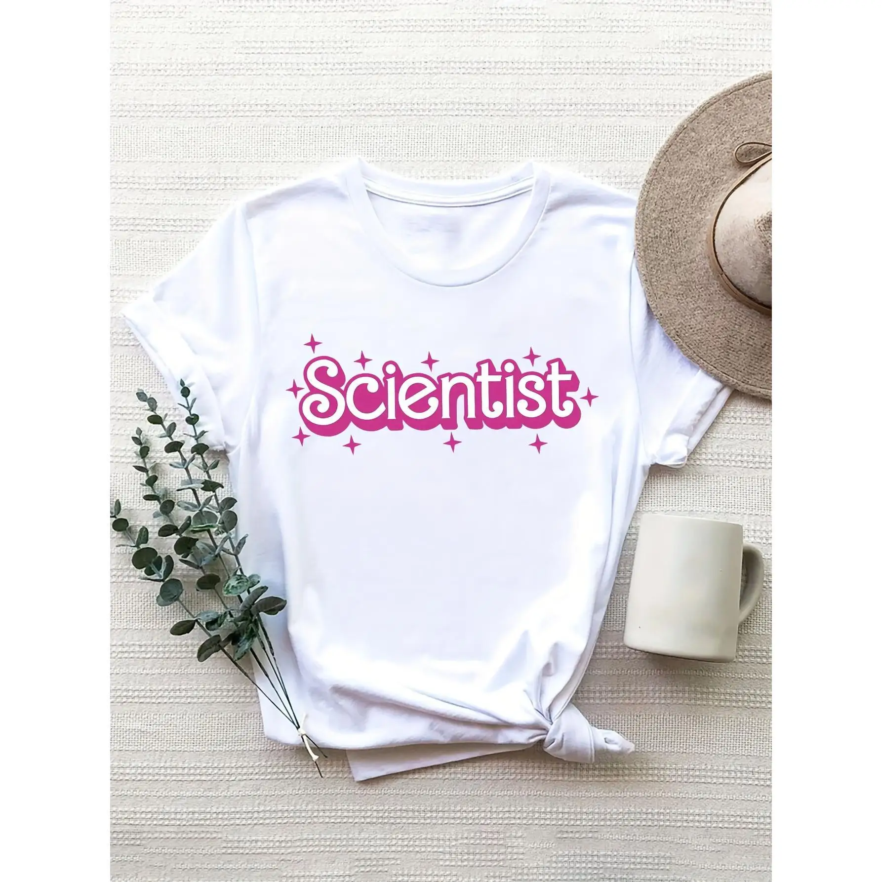 

Cute Scientist T-shirt Women Funny Graphic Tee Science Teacher Student Gift Top