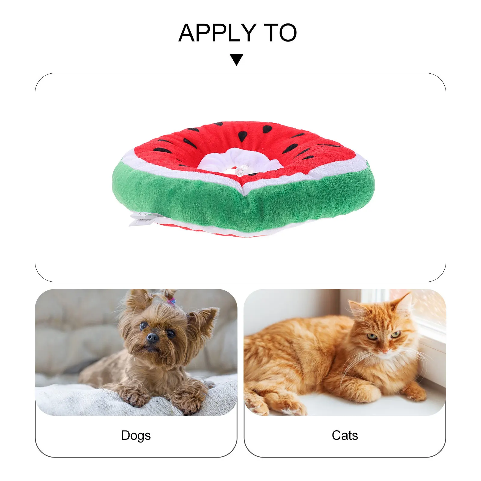 

Cat Recovery Collar Polyester Supple Cartoon Watermelon Design Comfortable Protective Cone Anti-Scratch Collar Pet Kitten