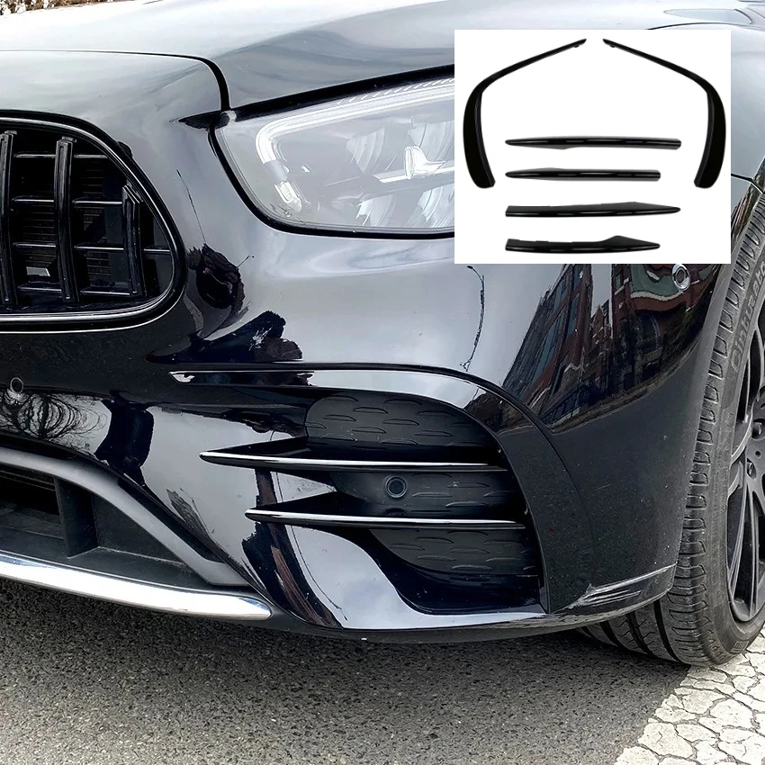 

Car Front Bumper Lip Splitter Spoiler Decoration Trim Cover for Mercedes Benz E-Class W213 E260 E300 E53 2021 2022 2023