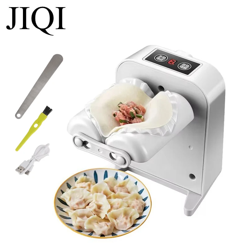 Máquina de envolver Gyoza automática recargable para hacer Dumplings chinos con temporizador, herramienta de molde para Empanadas, dispositivo para ravioles Jiaozi