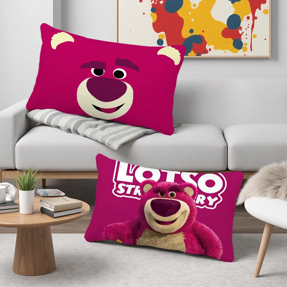 مضحك الكرتون لطيف L-Lotso h-Huggin الدب dn مستطيل وسادة غطاء أريكة المنزل غرفة المعيشة مكتب hogar مقهى المخدة