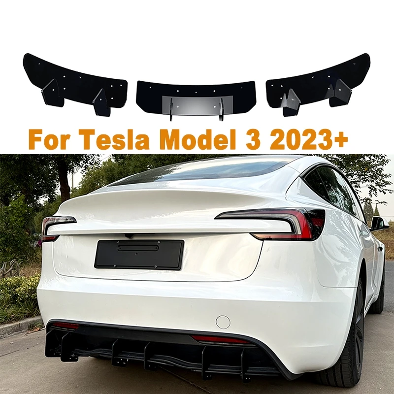 

Rear Bumper Lip Diffuser Spoiler Splitter Protector Car Styling Auto Accessories Decoration For Tesla Model 3 2023+