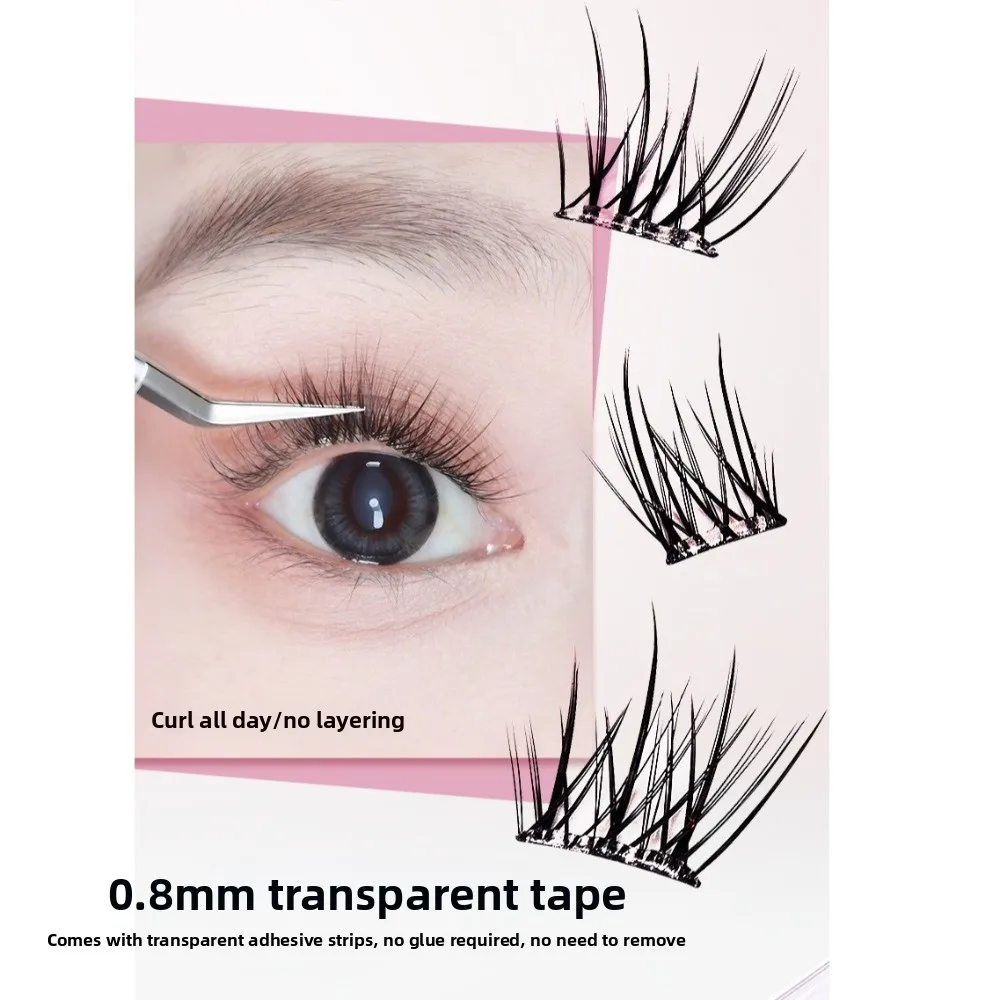 Large-Capacity False Eyelashes Fluffy Texture Natural Curling 3D Faux Mink Lash Handmade Cruelty-free Glue-Free Eyelashes