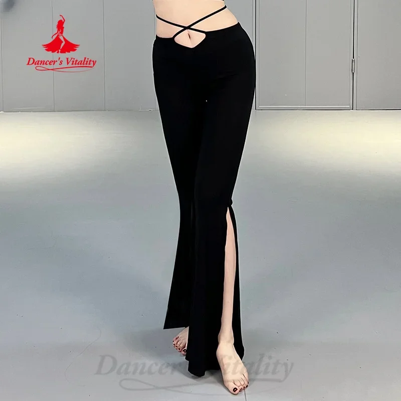 BellyDance Practice Pants for Women Comfortable Slimming Split Bell-bottom Trousers Adult Dancing Professional Training Clothing