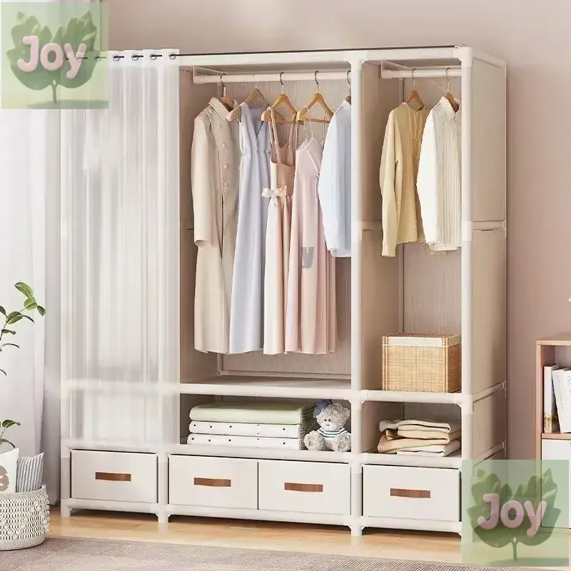 

Dust-proof wardrobe storage assembly storage cabinet multi-layer rental room dormitory hanging wardrobe small wardrobe
