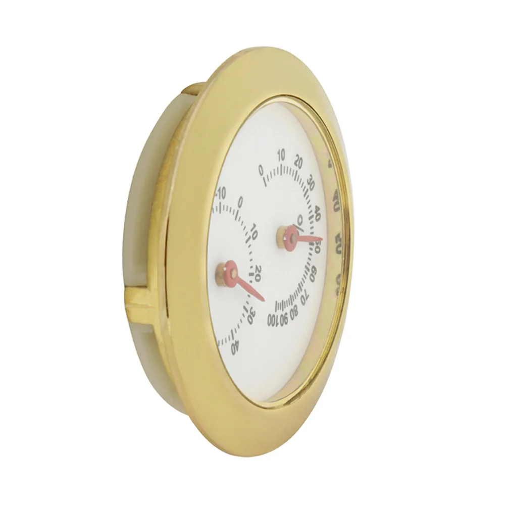 2 шт., мини-круглый гитарный гигрометр, термометр, серебристый, золотой цвет для музыкальных инструментов, измеритель температуры влажности, аксессуары