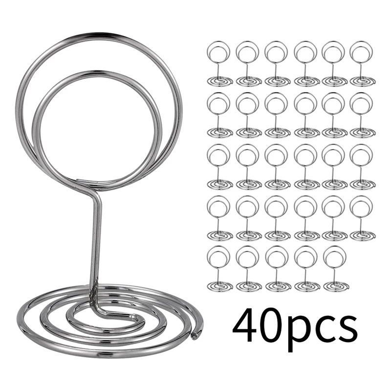 40PCS Table Number Holders Place Card Holder Cards Stand Name Menu Clips Table Sign Holders For Wedding Birthday Party