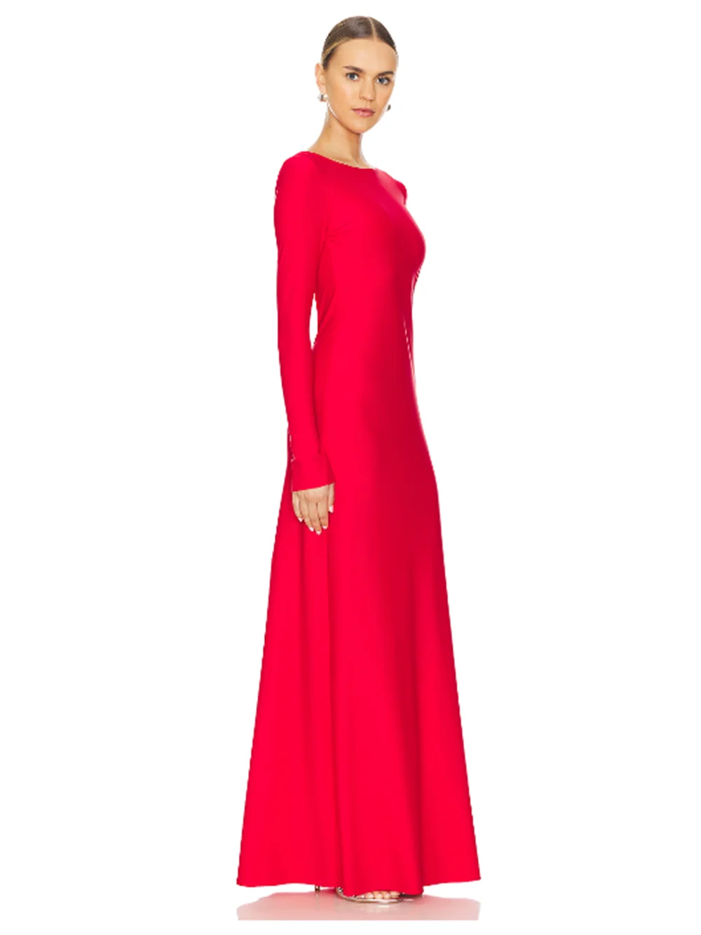 Modphy Elegant Backless Diamond leaf design Maxi Dress Ladies Sexy Bodycon Long Sleeve Club Party Outfits Fashion Dresses