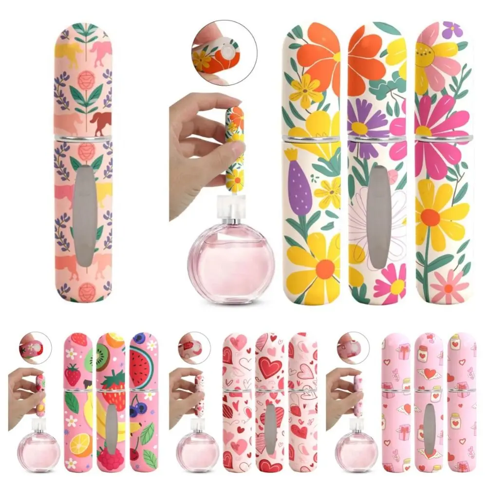 New 5ml Mini Perfume Bottle Refillable Essential Oil Alcohol Spray Rotating Bottle Empty Cosmetic Containers