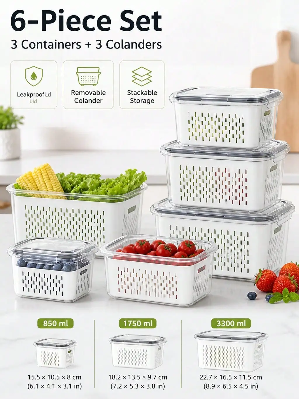 Food Storage Containers with Trays 1