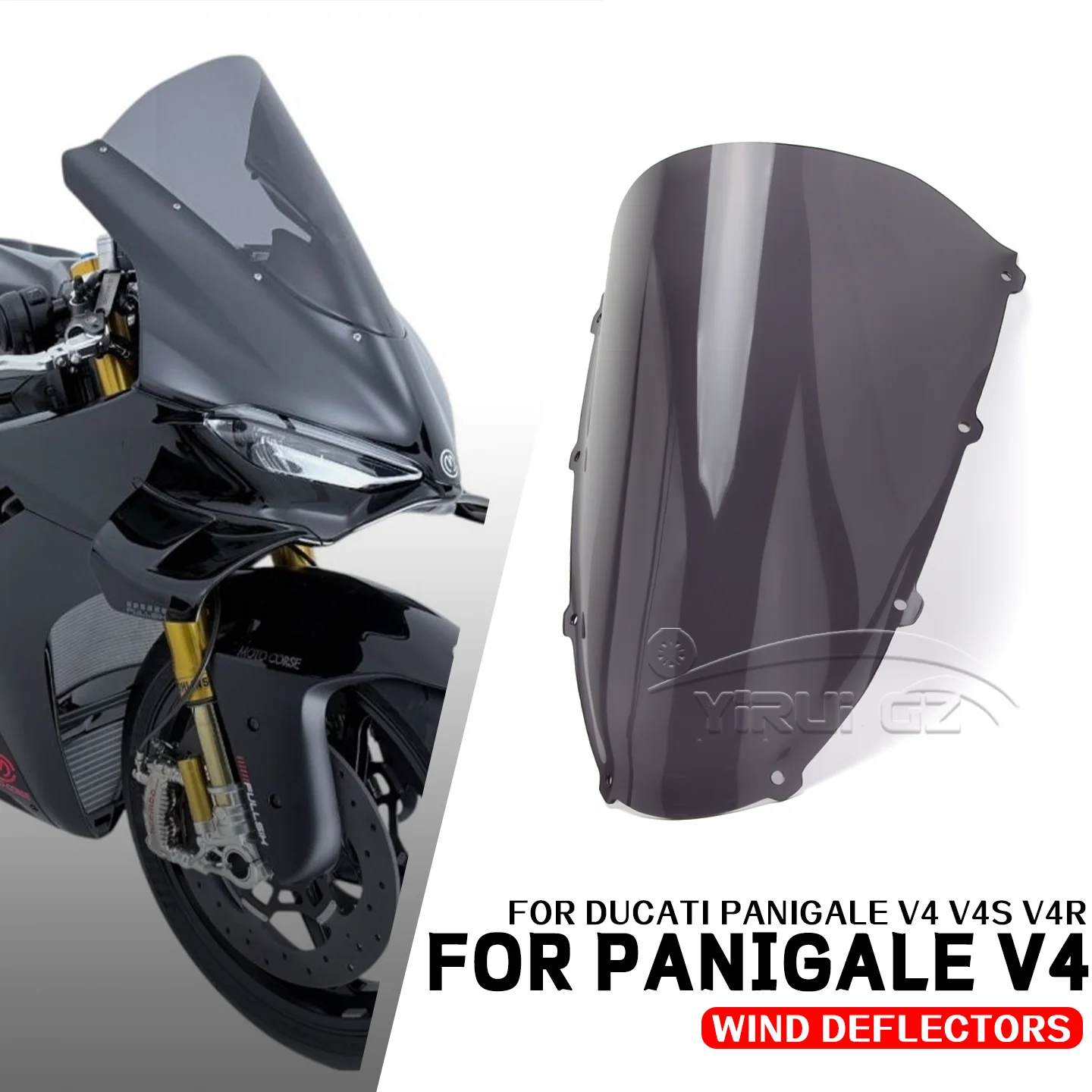 

Для Ducati Panigale V4 V4S V4R 2025 экран, повышающий дефлектор, ветровые стекла, спойлер для лобового стекла мотоцикла V4 V4S V4R