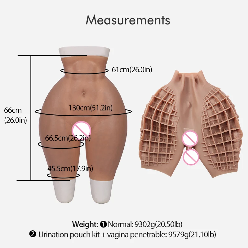 ROANYER Silicone Enhancing Hip Pant Fake Vagina Crossdresser Hip Ehancer Underwear Buttock Lift Shemale Transgender Drag Queen