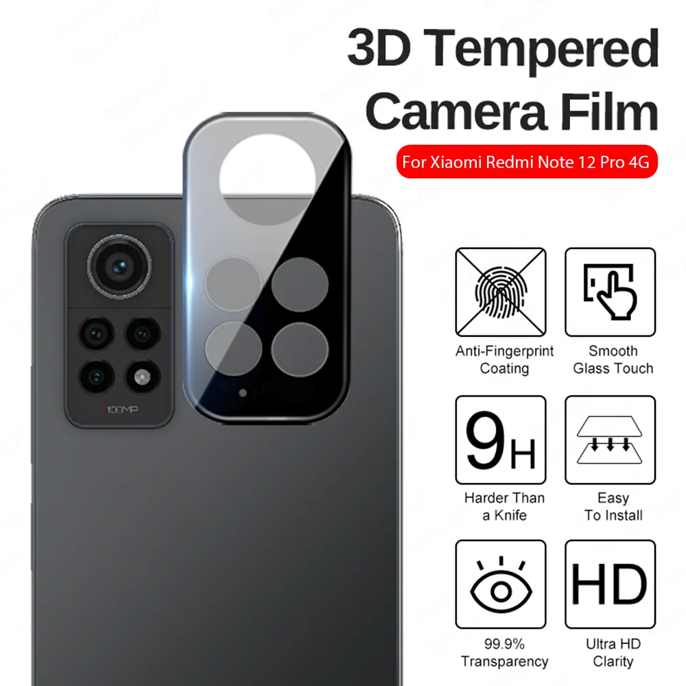 3D Rear Camera Tempered Glass For Xiaomi Redmi Note 12 Pro 4G Case Back Lens Protector Ring Redmy Note12 Pro+ Plus 12S 12Pro 5G