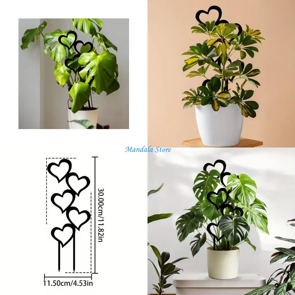 U2JC Weather Resistant Iron Heart Art Piece for Climbing Plant Support Outdoor
