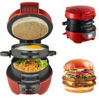 Multifunctional Burger Machine Mini Breakfast Muffin Maker Household Non Stick Plates Electric Burger Maker Machine EU Plug
