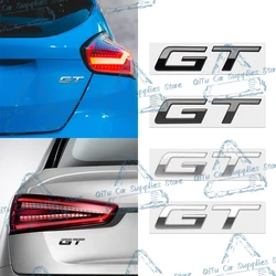 Car Styling Metal GT Emblem Lettering Car Rear Trunk Badge Decor Sticker For Peugeot 2025 GT Line 2008 308 408 3008 508 5008 208