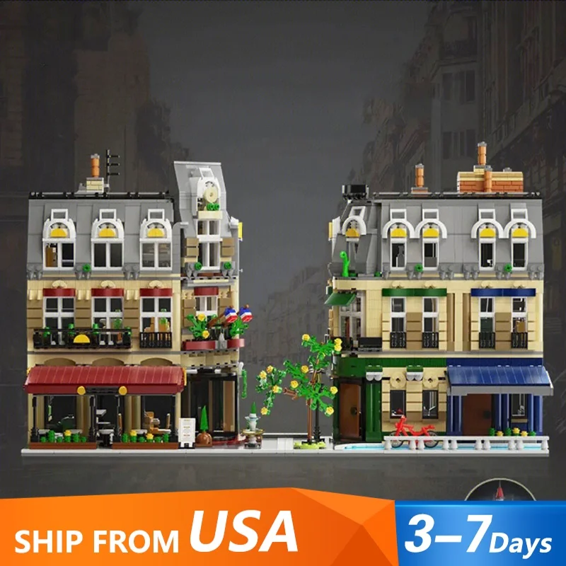 3230PCS Modular Buildings Street View MOC Paris Restaurant Model Creative Building Blocks Brick Toys for Children Gift