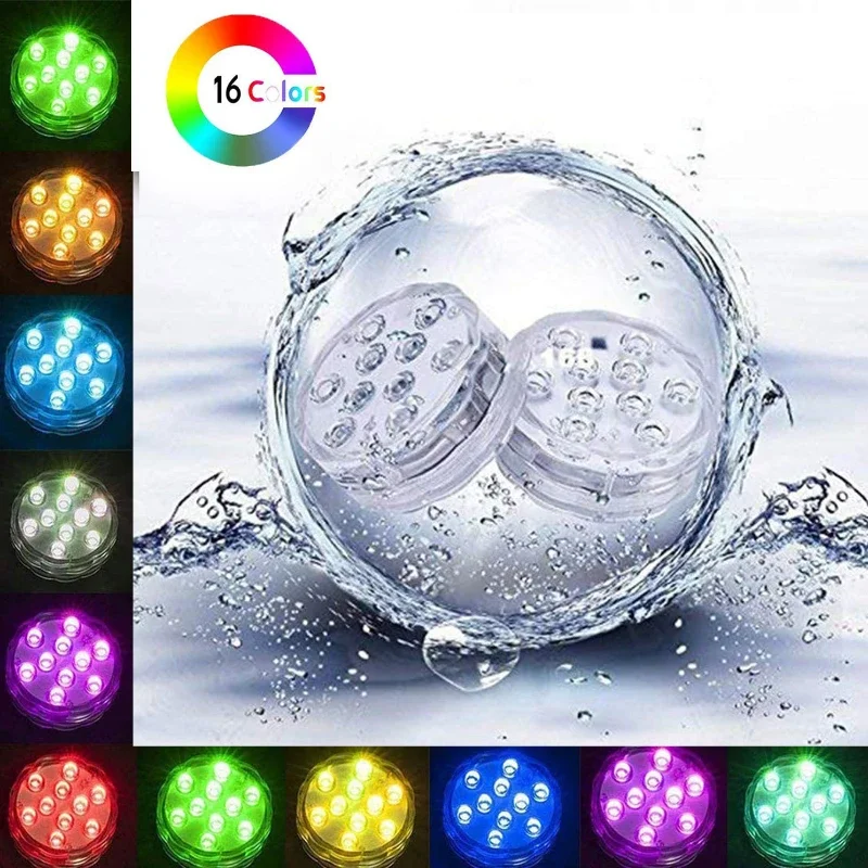 

Remote Control RGB Diving Light Suction Cup Swimming Pool Light Diving Fish Tank Colorful Underwater Light Aquarium Coloredlight