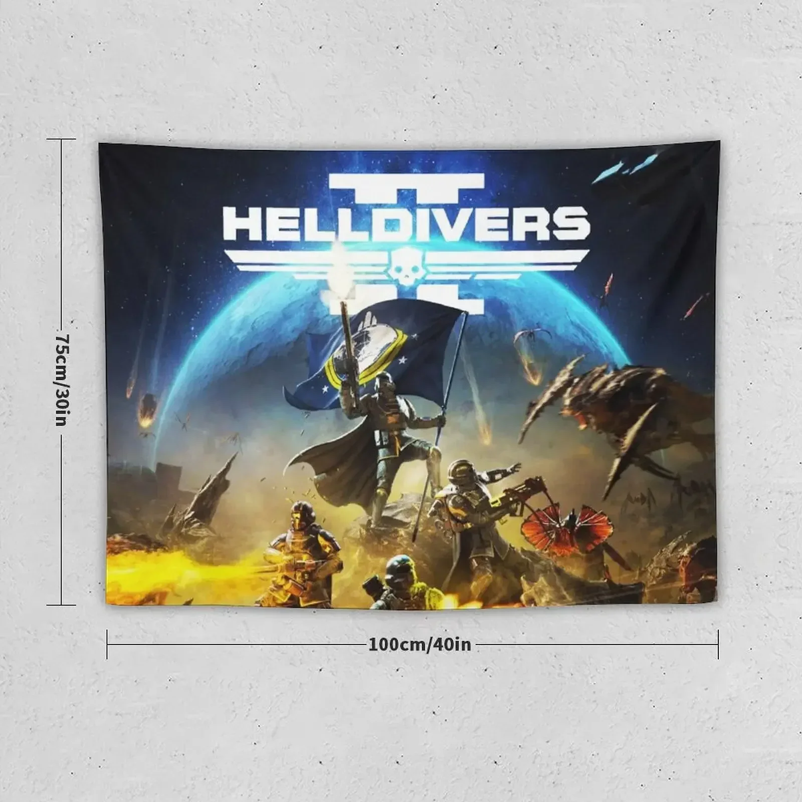 helldivers 2 video game, helldivers BOOOOOM Tapestry Outdoor Decoration Room Design Wallpaper Japanese Room Decor Tapestry