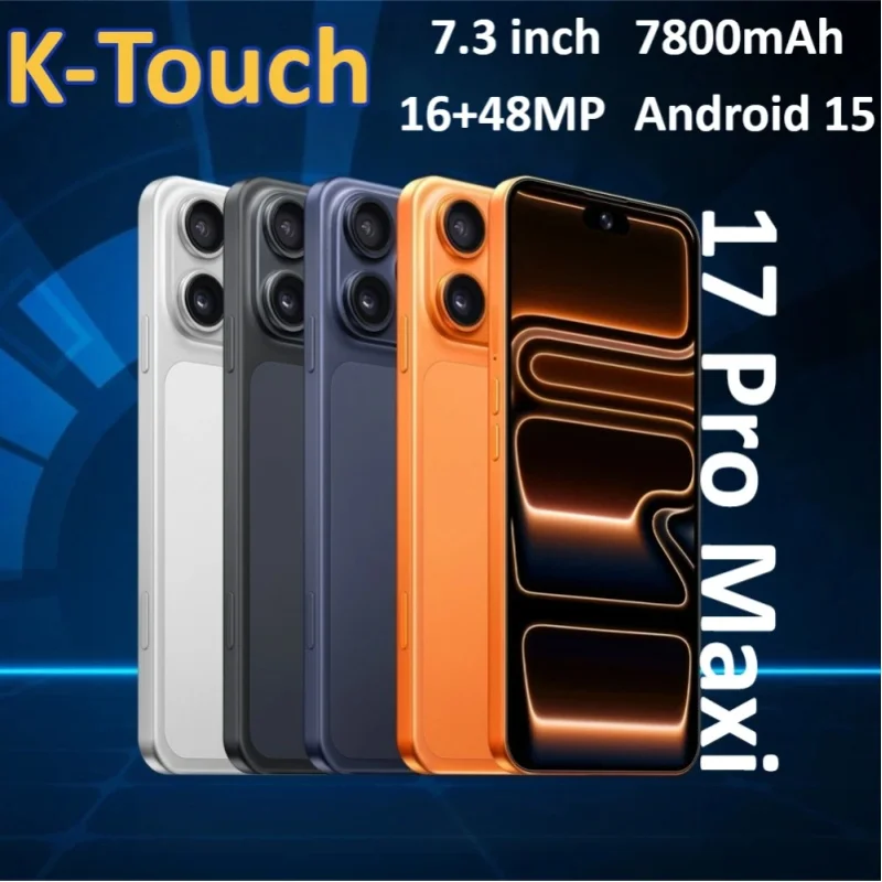 K-Touch NEUE Mobiltelefone Smartphone iFone 17 Pro Maxi Android 7,3 Zoll 16+48MP 5G Dual-Karte 7800mAh Gesichtserkennung Entsperrt Globale Version Handys