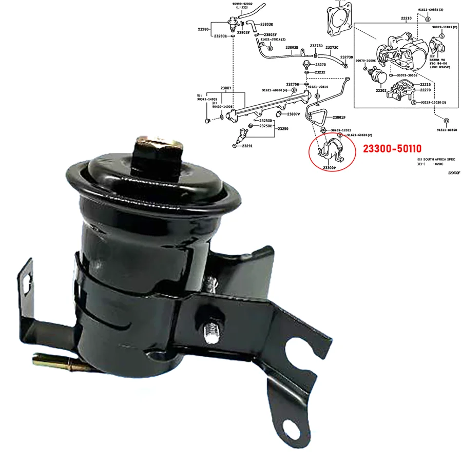 

Топливный фильтр для Toyota Land Cruiser LC100 1998-2007 LC200 2008-2021 OEM 23300-50110/ 23300-50150 автомобильные аксессуары