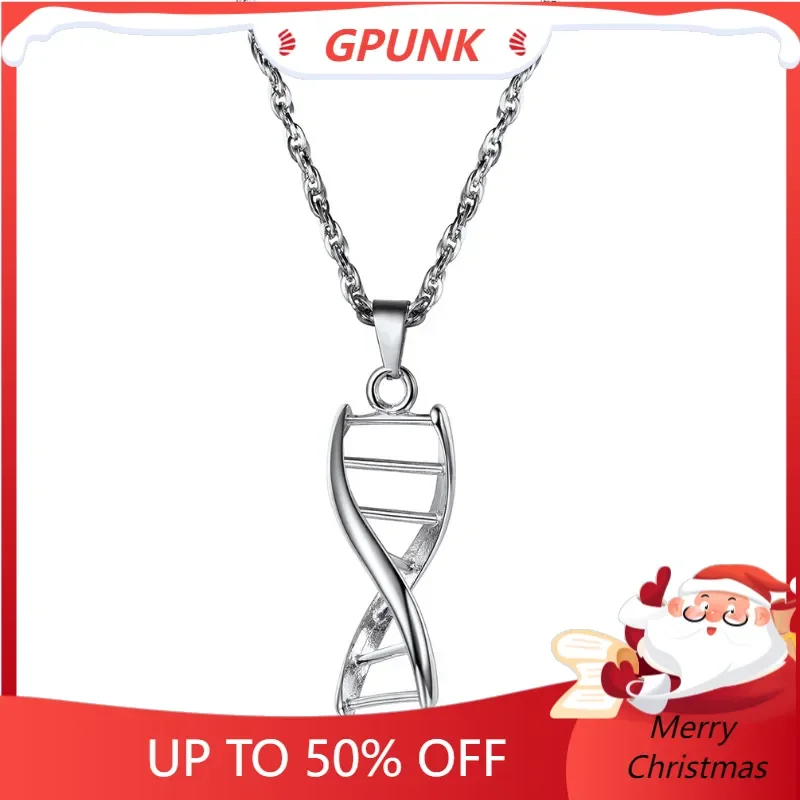 Stainless steel DNA Dainty Pendant Necklaces for Women Men Chemical Molecules Choker Science Jewelry Teacher Gifts meaningful ac