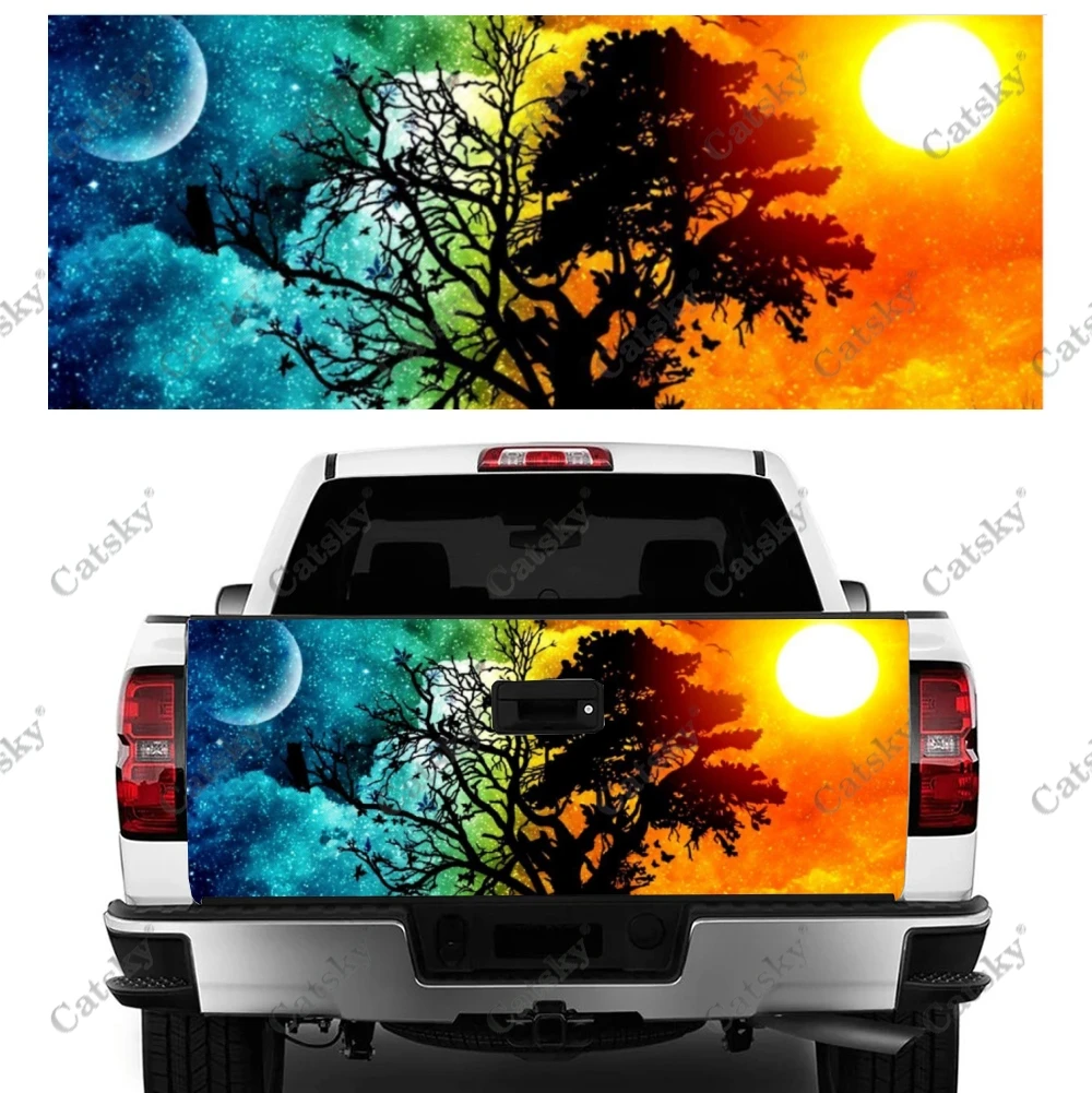 

Universe Night Tree Car Tail Trunk Protect Vinly Wrap Sticker Decal Auto Hood Decoration Engine Cover for SUV Off-road Pickup