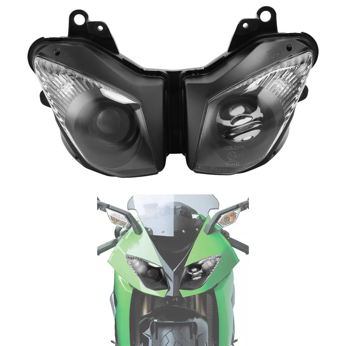 

Motorcycle Clear Head Light Headlight Assembly For Kawasaki Ninja ZX6R ZX-6R 2009-2012 Ninja ZX10R ZX-10R 2008-2010