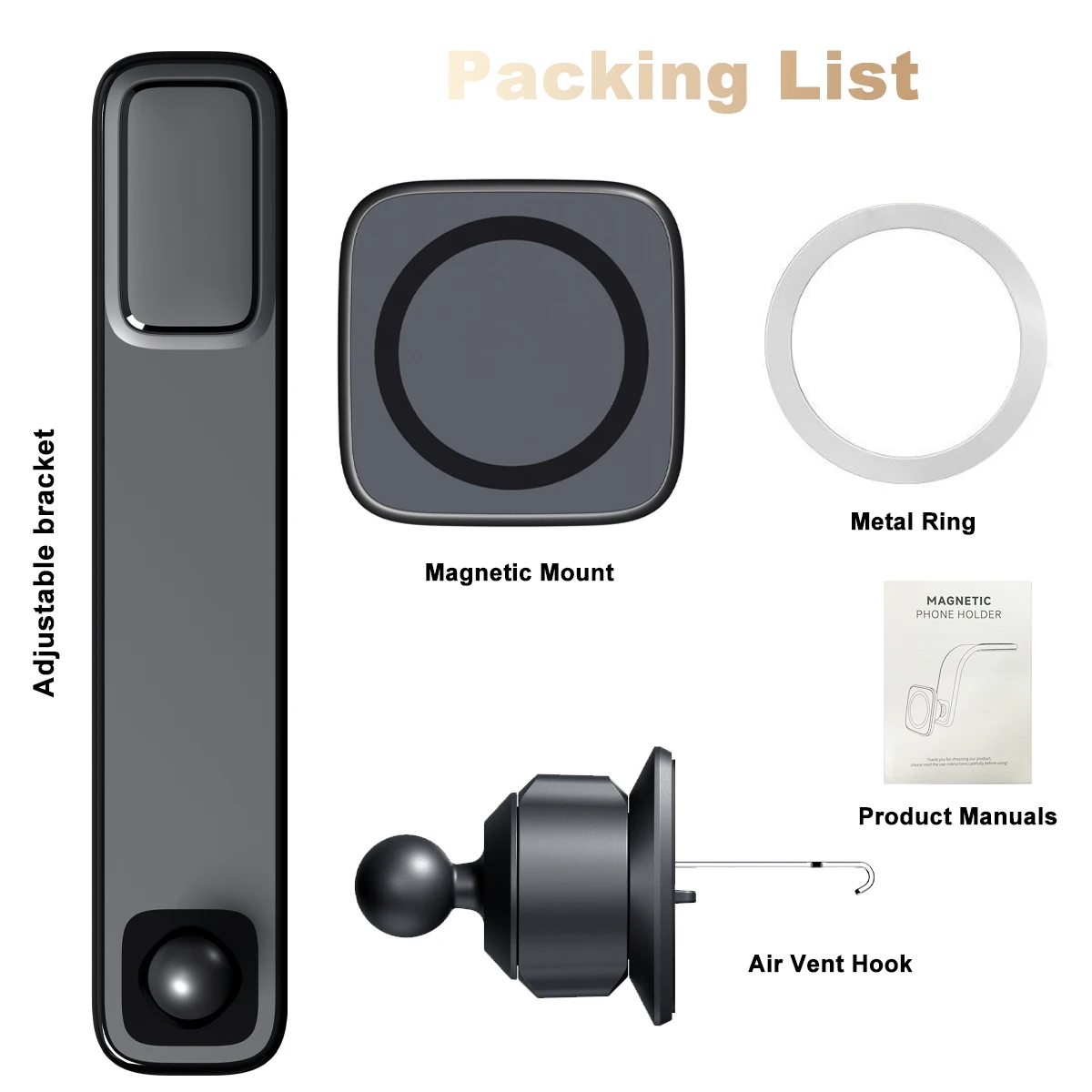 Supporto per telefono magnetico regolabile gratuito per cruscotto auto Magsafe con gancio di sfiato ClipMount Supporti 2 in 1 per iPhone 15 14 13 12