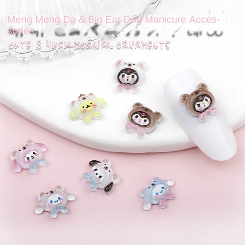 Imagen 2 del producto Juego de 100 dijes para uñas Kuromi & My Melody, lindas decoraciones artísticas de resina 3D para manicura Kawaii