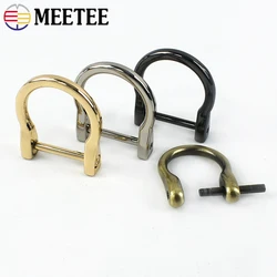 4/10Pcs Meetee 14/17/19/25mm Metal D Ring Buckles Detachable Screw Adjuster Clasp Webbing Bag Strap Connector Hardware Accessory