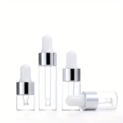 Mini Dropper Bottles Glass Empty Essential Oil Aromatherapy Bottles 1ml 2ml 3ml 5ml siliver Cap Pipettes Bottles